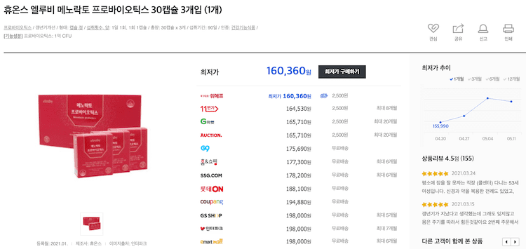 휴온스 엘루비 메노락토 정보