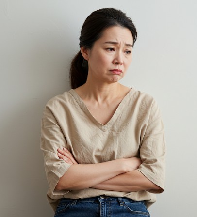 갱년기 여성이 피로해 하는 모습