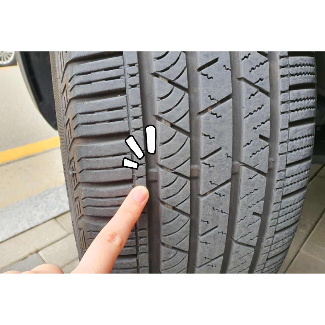 타이어 최저마모 한계선 위치