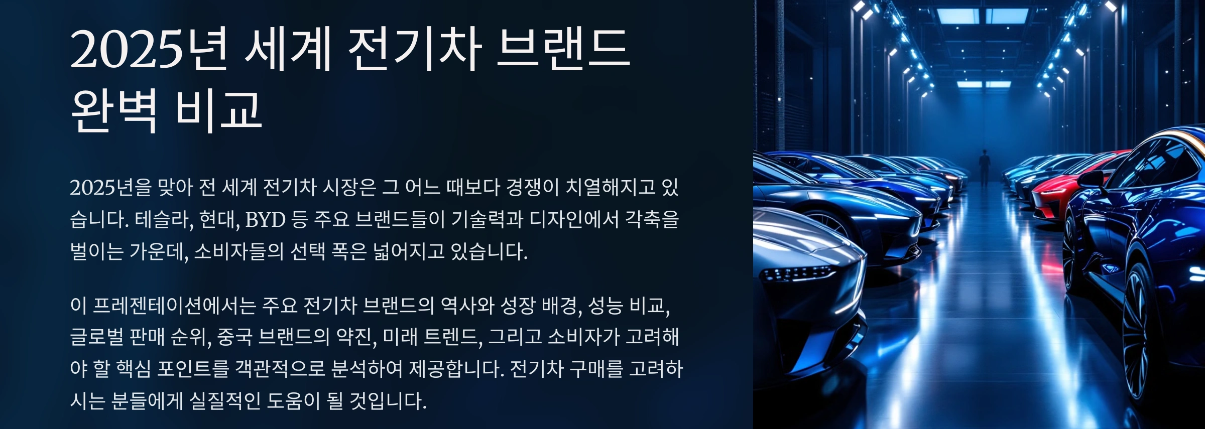 세계 전기차 브랜드 비교