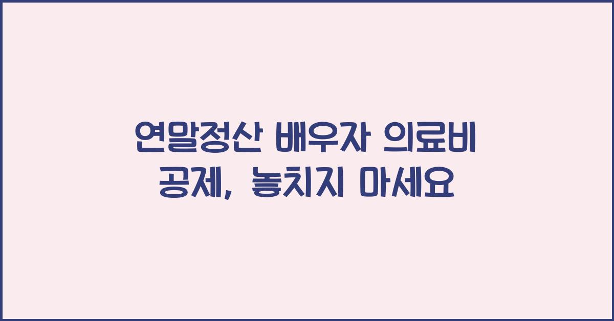 연말정산 배우자 의료비 공제
