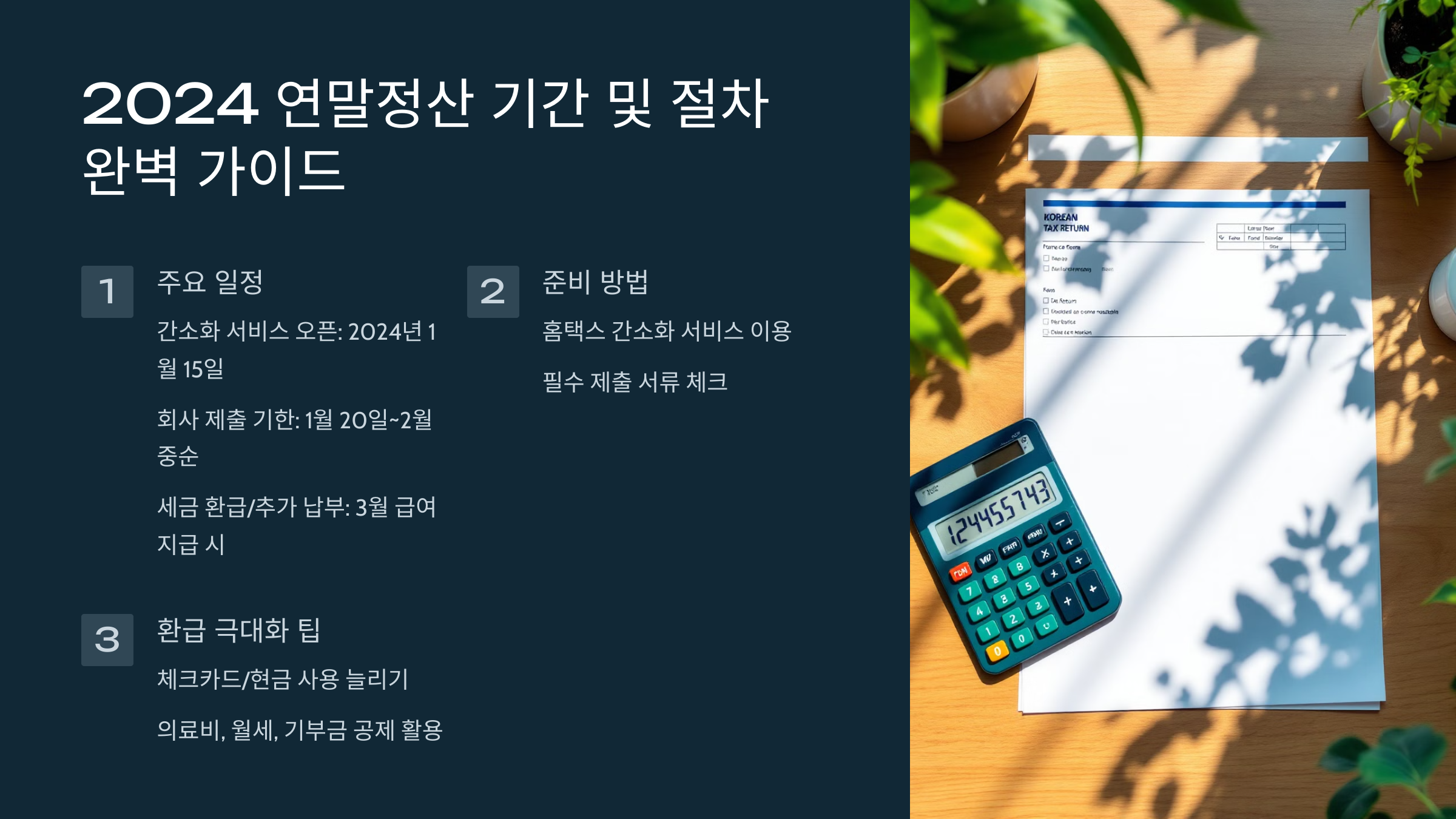 2024 연말정산 기간 및 절차 완벽 가이드
