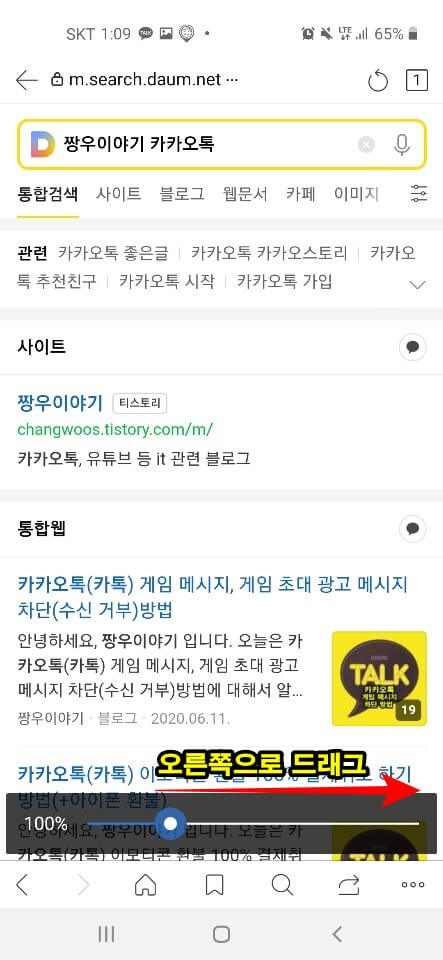 다음 메인화면 글자크기 조절3