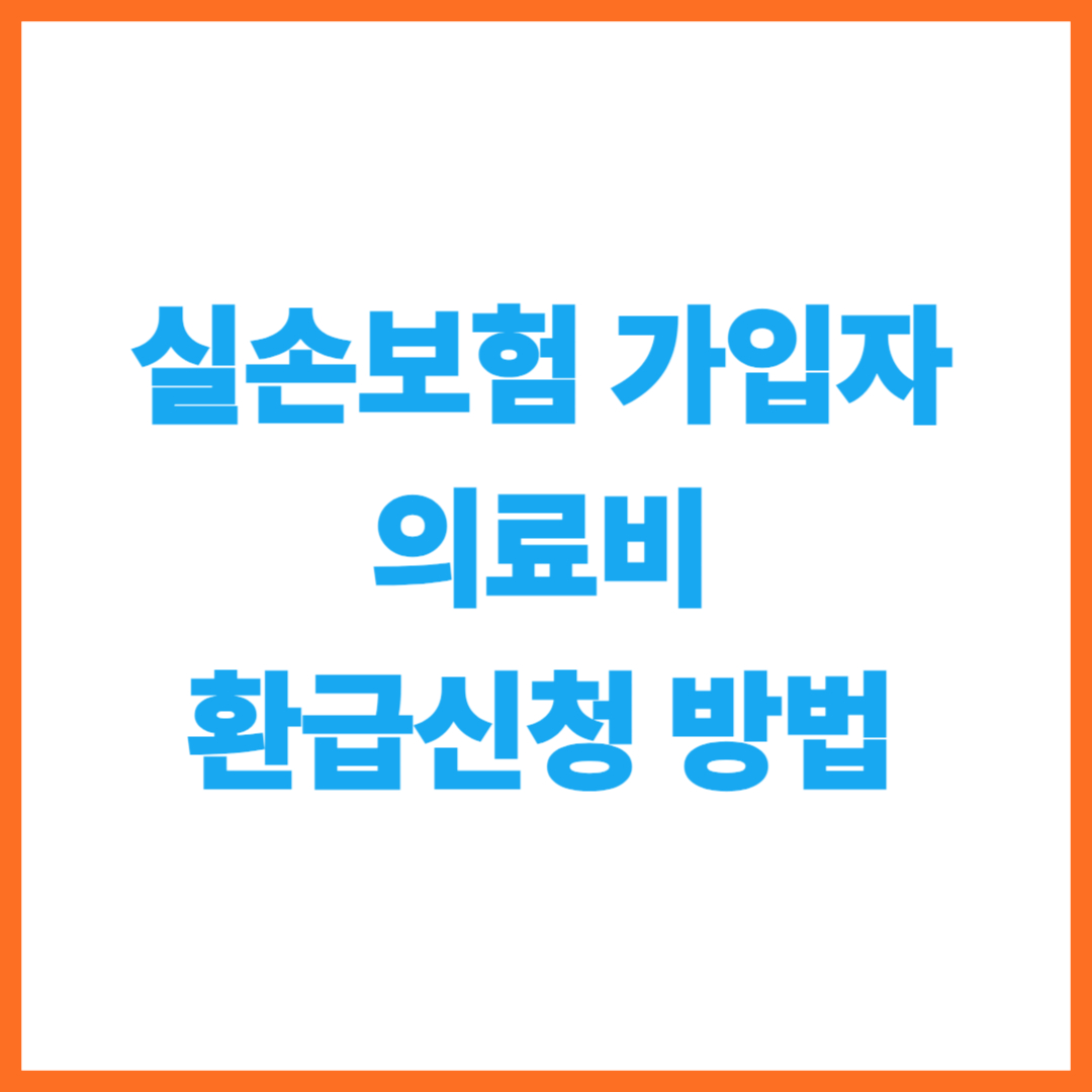 실손보험 가입자를 위한 의료비 환급 방법 총정리
