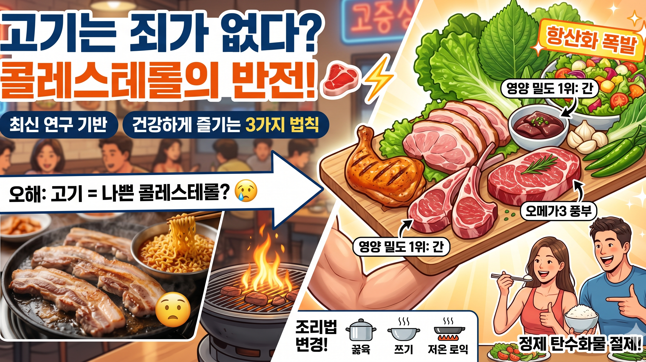 고기와 콜레스테롤