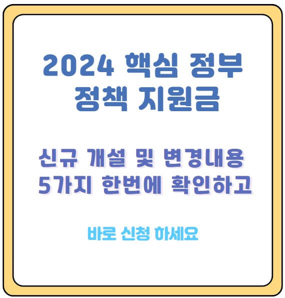 2024 핵심 정부 정책 지원금