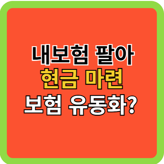 내 보험 팔아 현금 마련, 보험 유동화?