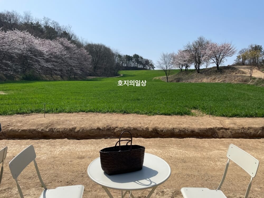 당진 카페 피어라 - 맨 앞줄 야외석 모습