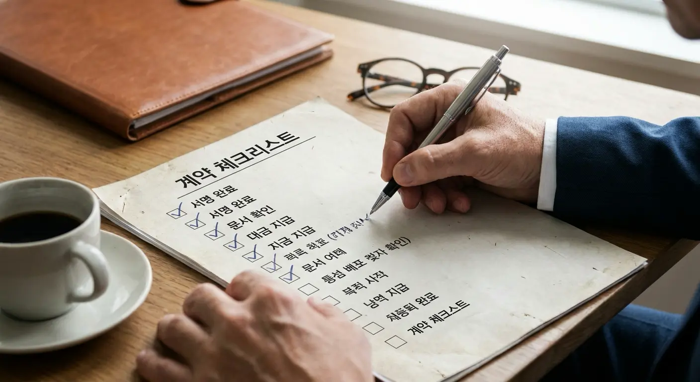 계약 체크리스트 확인 장면