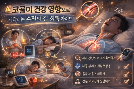 자면서 코골이 하는 남자