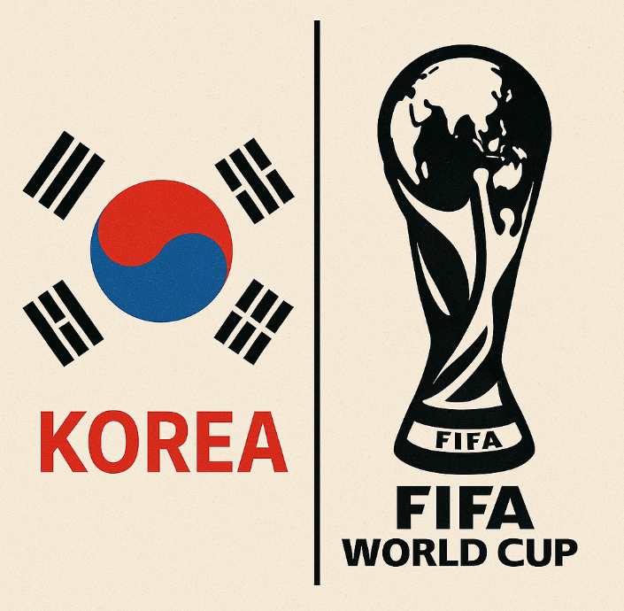 대한민국 국기와, 월드컵 트로피 이미지