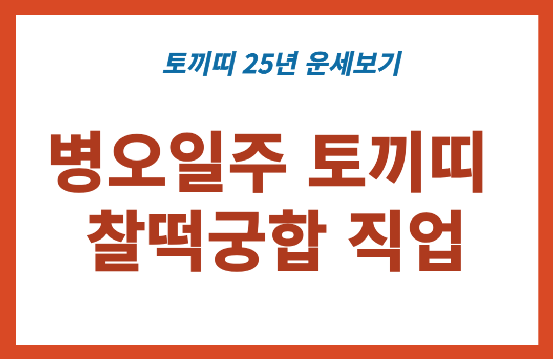 병오일주 토끼띠 직업