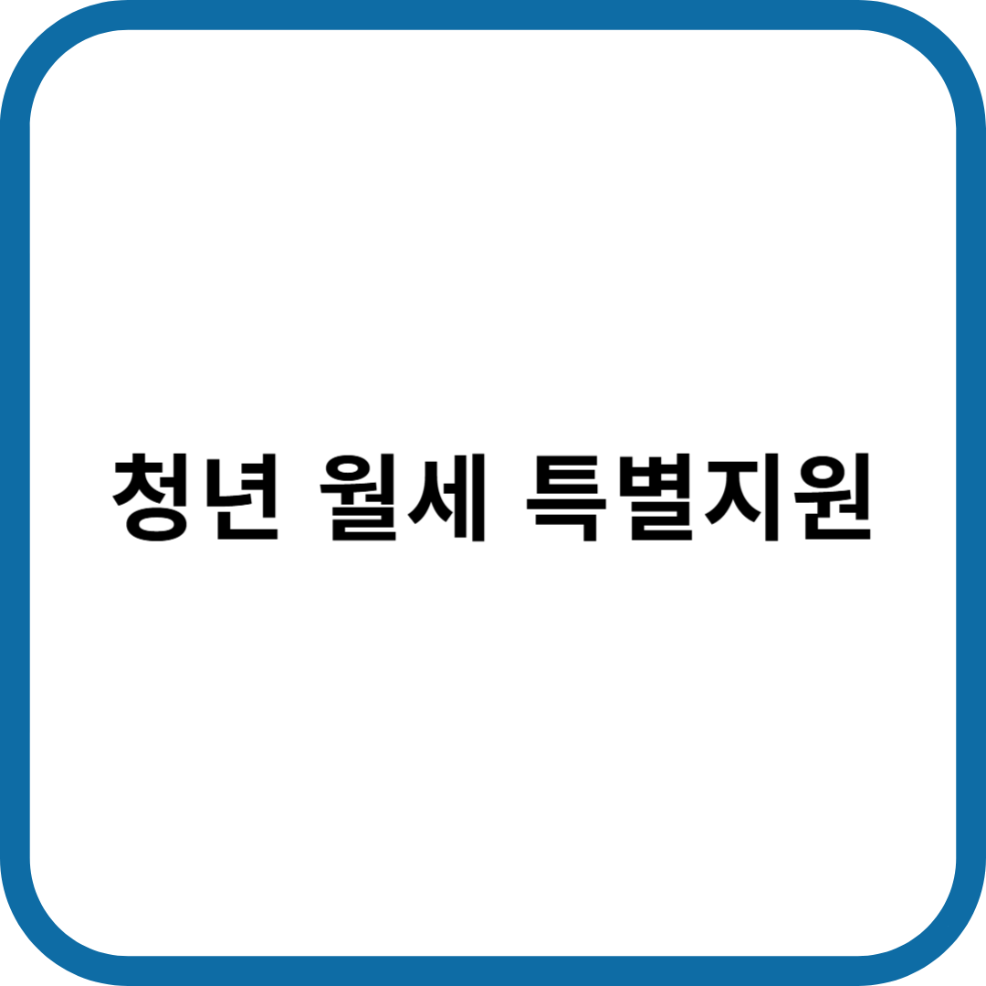 청년 월세 특별지원