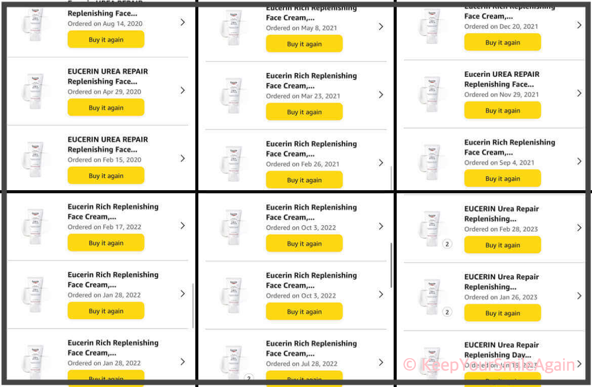 아마존 배송받고 있는 유세린 크림 스크린샷