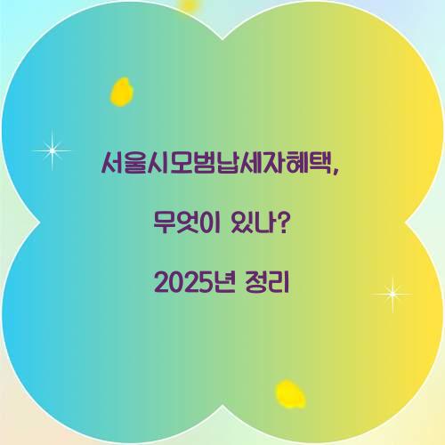 서울시모범납세자혜택