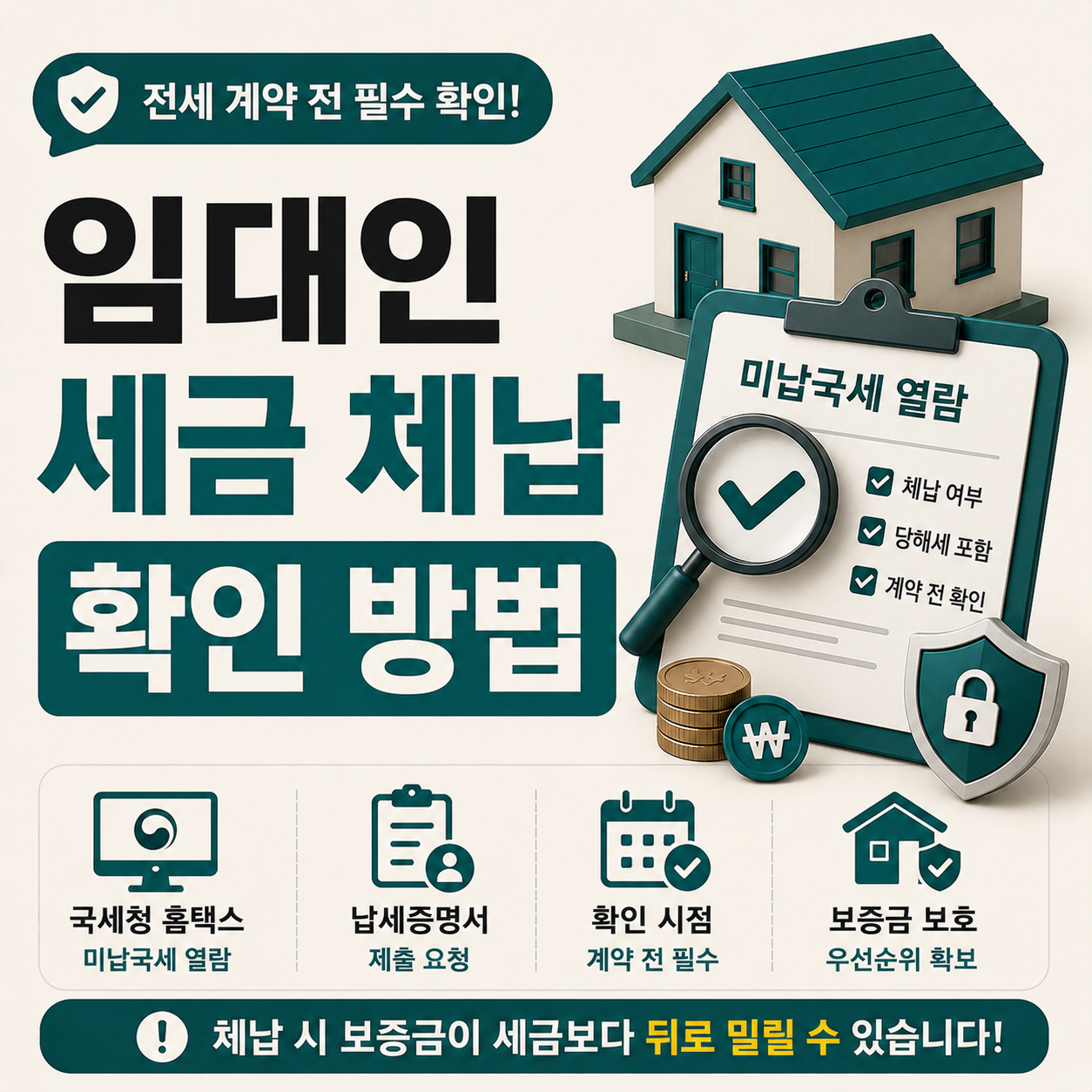 전세 계약 전 임대인 세금 체납 확인하는 세입자