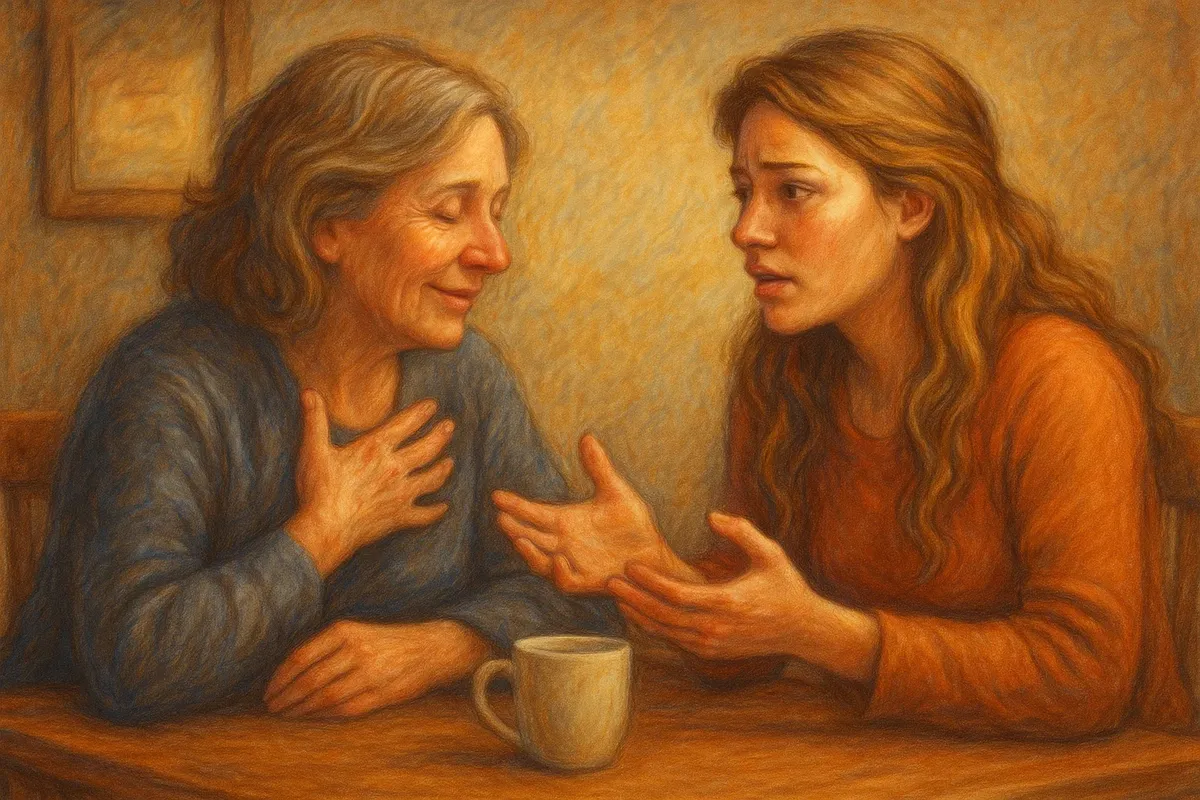 감정 담아 대화하는 모녀