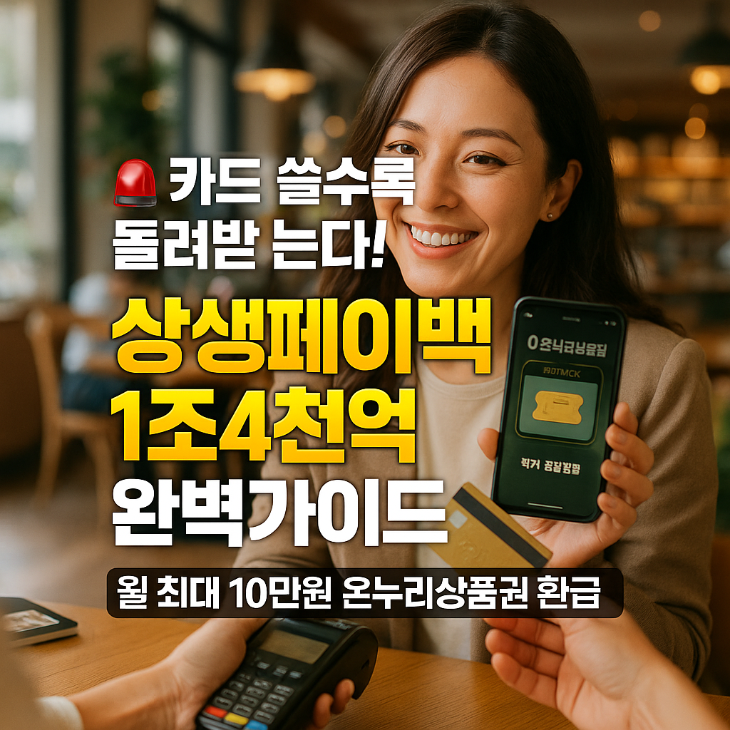 [2편] 카드 쓸수록 돌려받는다! 상생페이백 1조4천억 완벽 가이드 - 월 10만원까지 온누리상품권 환급