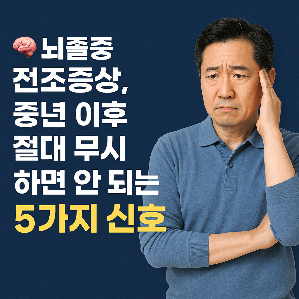 뇌졸중 전조증상, 중년 이후 절대 무시하면 안 되는 5가지 신호