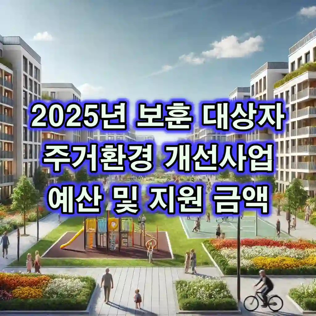 2025년 보훈 대상자 주거환경 개선사업 예산 및 지원 금액