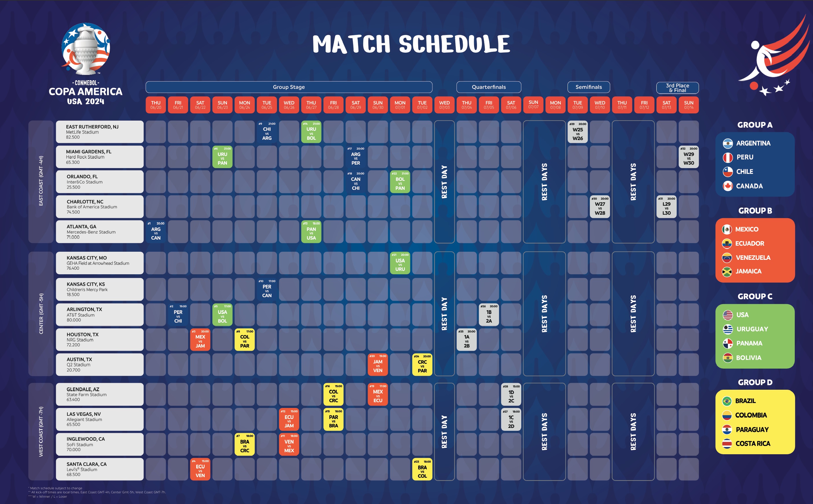 Match schedule