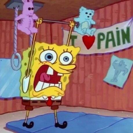 스폰지밥 운동하는 모습