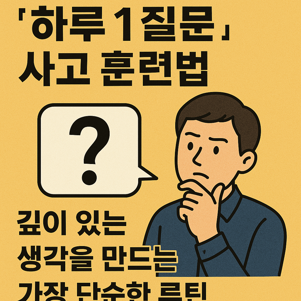 깊이 있는 생각을 만드는 가장 단순한 루틴