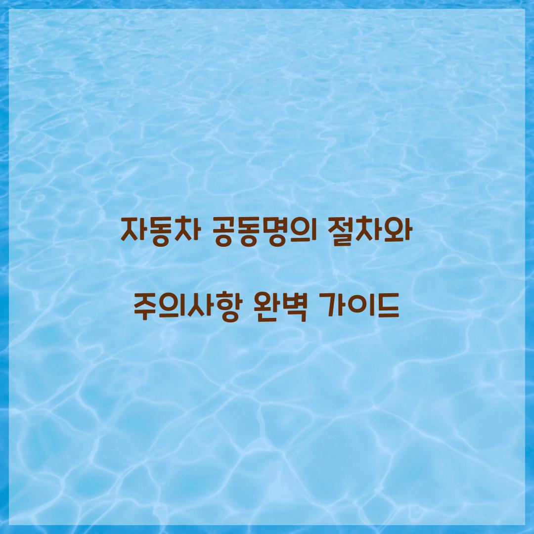 자동차 공동명의