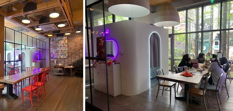 1층 단체석 및 인생네컷 기기