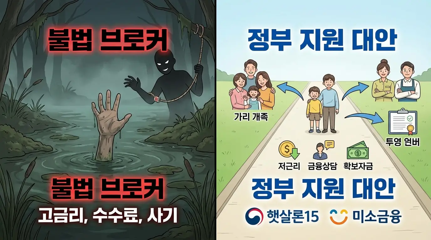 불법 브로커의 늪을 피해 정부가 지원하는 햇살론15와 미소금융으로 안전하게 자금을 융통하는 대안 비교