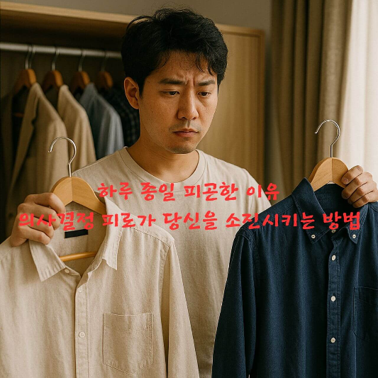 의사결정피로, 심리학, 자기관리, 루틴, 스트레스, 인지심리, 직장인피로,
습관설계, 선택피로, 심리블로그