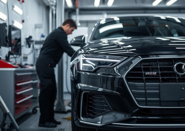 아우다서비스센터에서차량점검을받는다