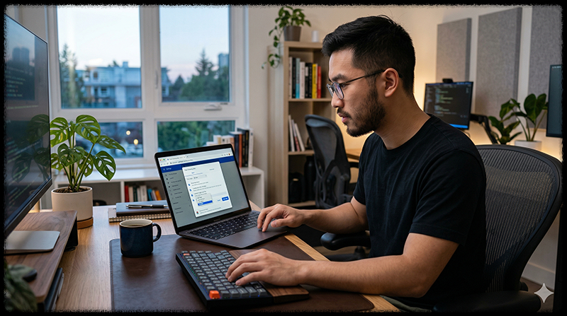 브라우저에서 쿠키와 캐시를 삭제하는 모습