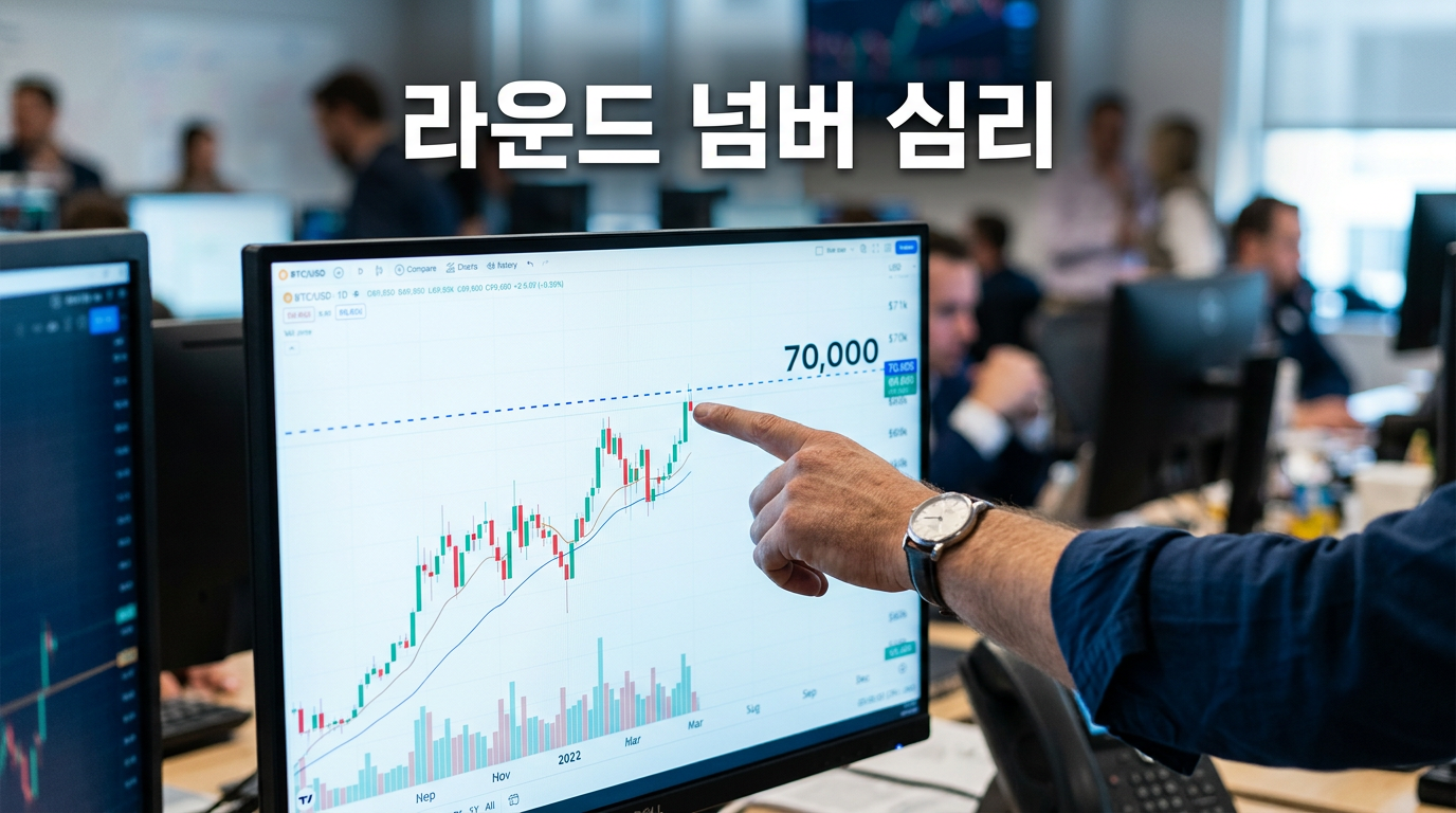 라운드 넘버 심리를 보여주는 주식 차트 사진