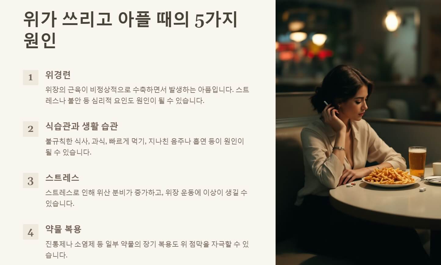 위가 쓰리고 아플때