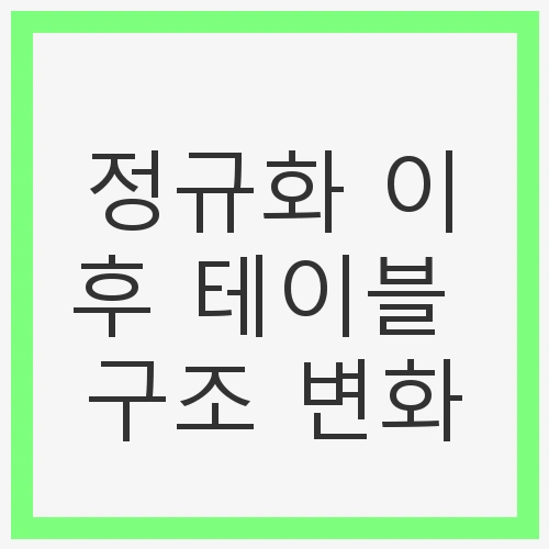 정규화 이후 테이블 구조 변화