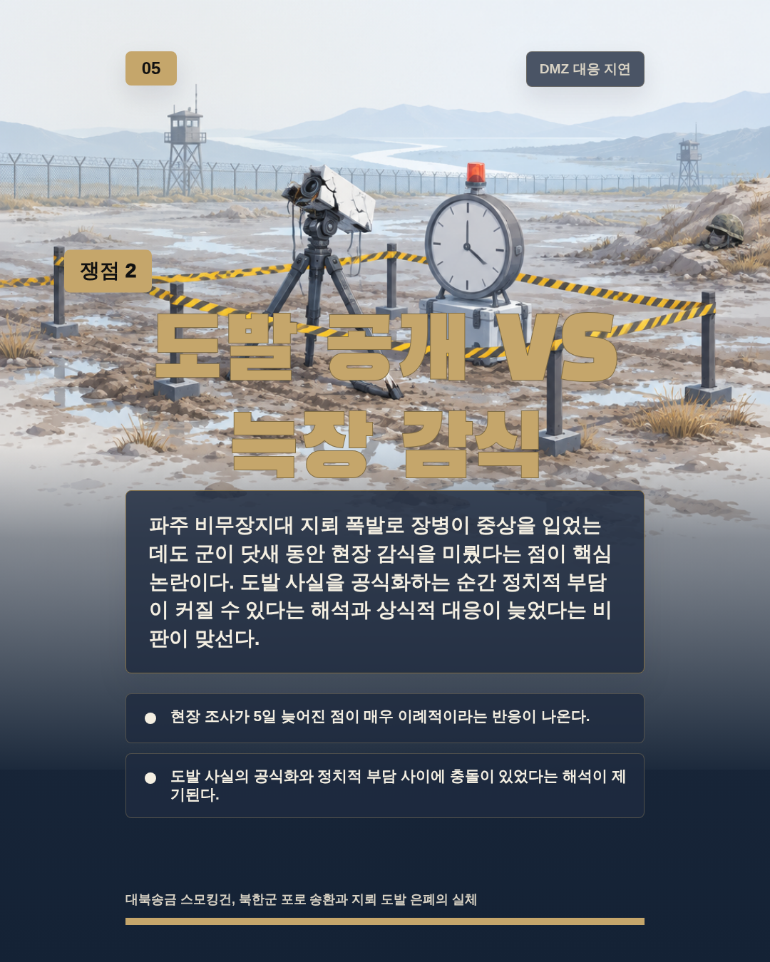도발 공개 VS 늑장 감식