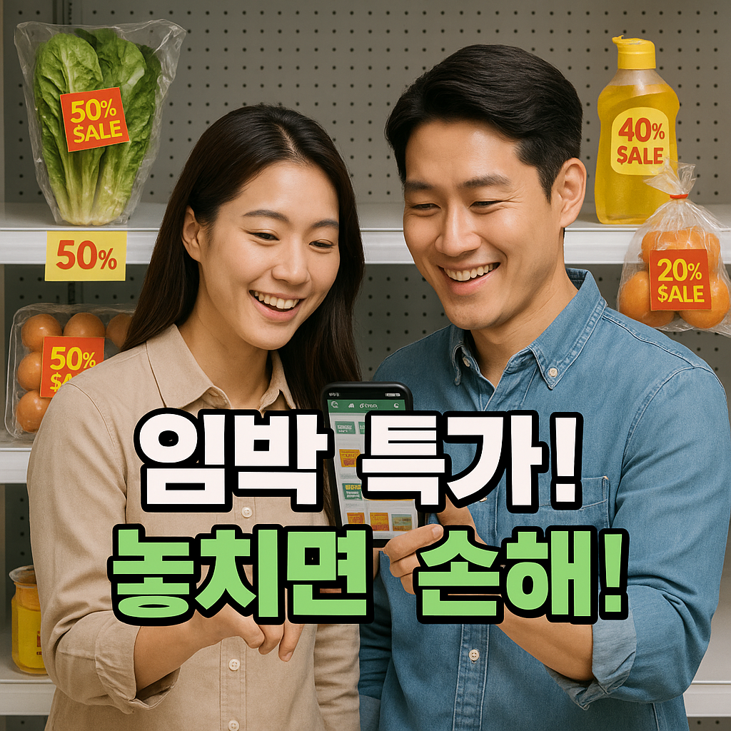 스마트폰을 들고 할인 상품을 살펴보는 소비자