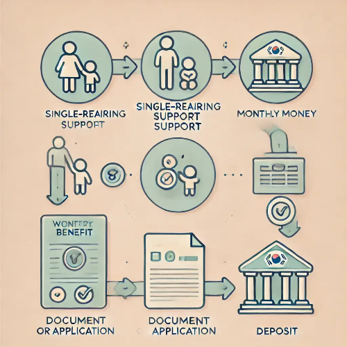 양육비 지원 흐름 요약 인포그래픽