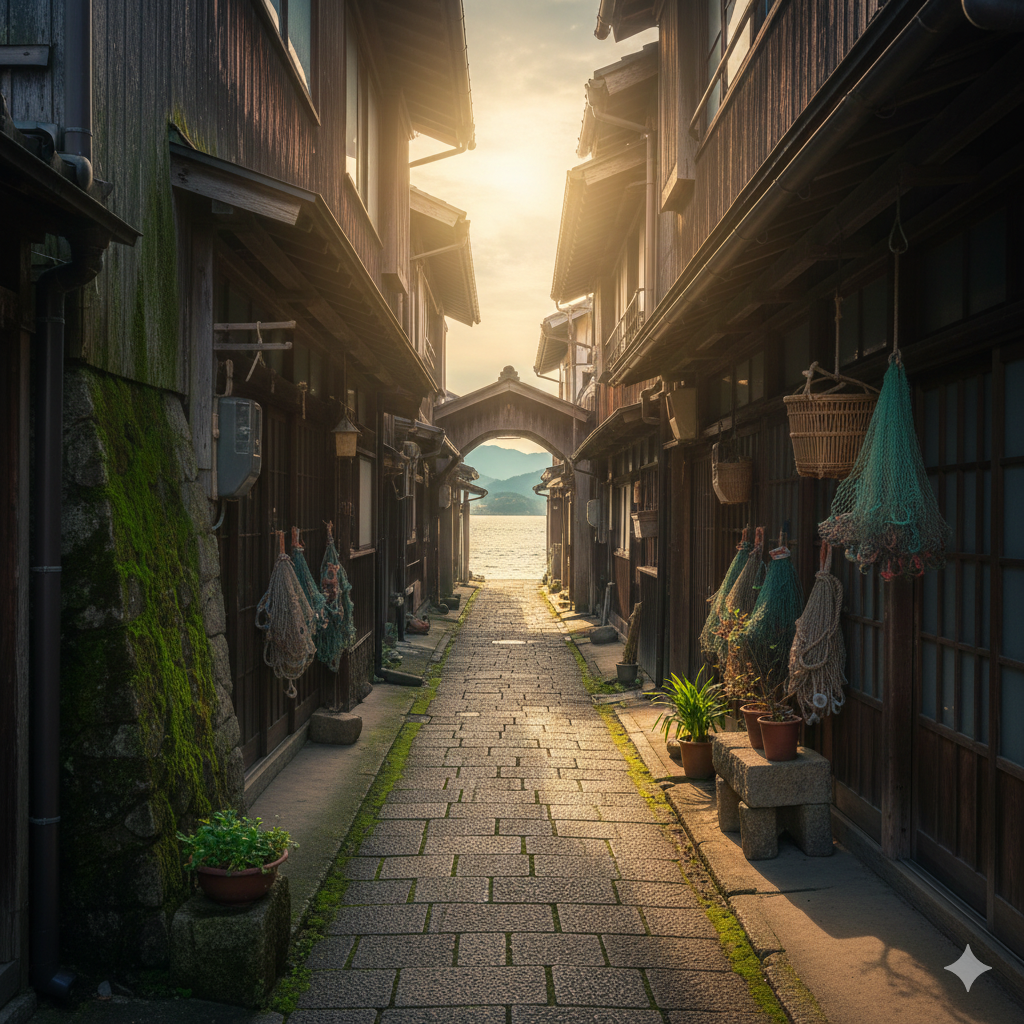 예전 일본삶을 볼수있는 마을의 좁은골목길