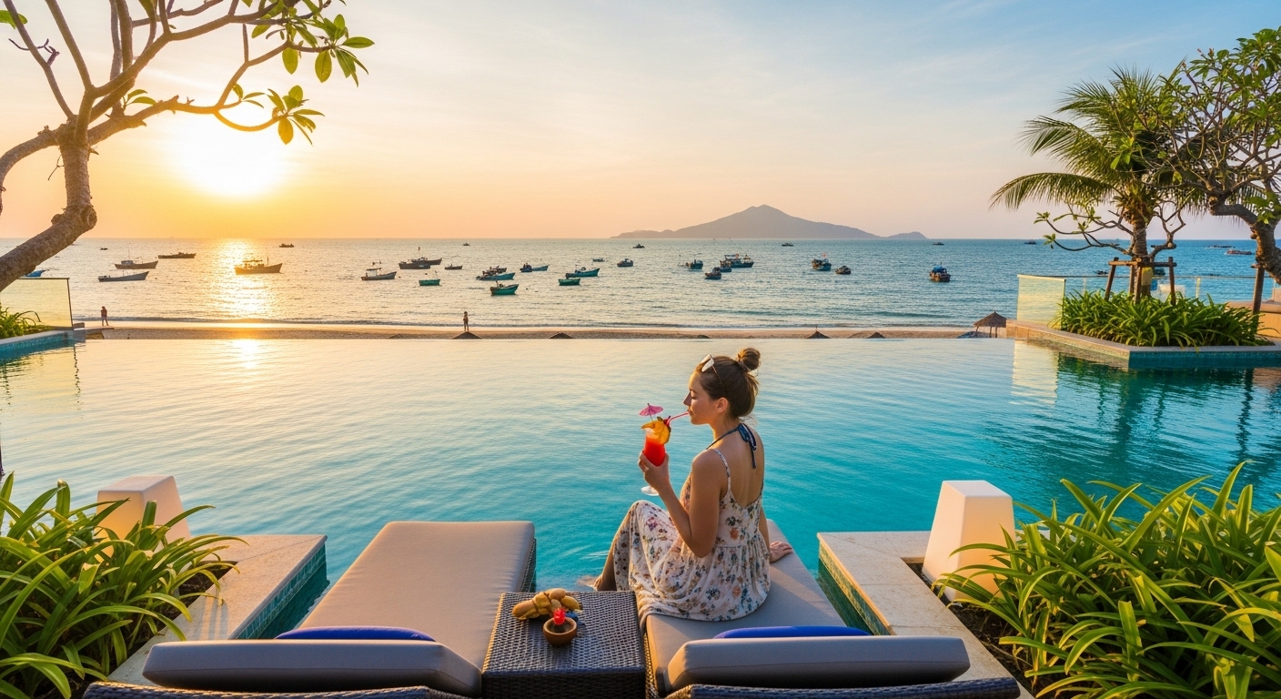 휴가를 즐기는 여성