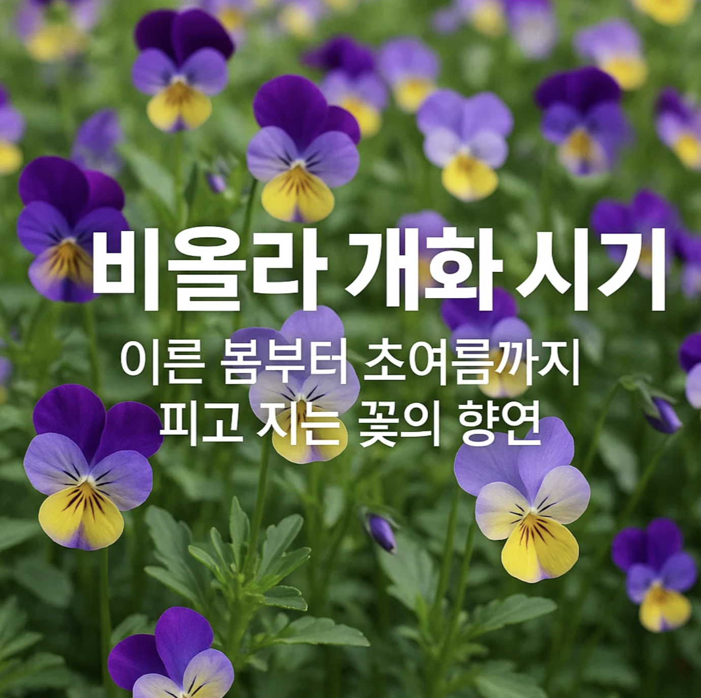 비올라 개화 시기, 이른 봄부터 초여름까지 피고 지는 꽃의 향연