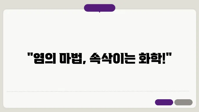 염의 용도와 응용