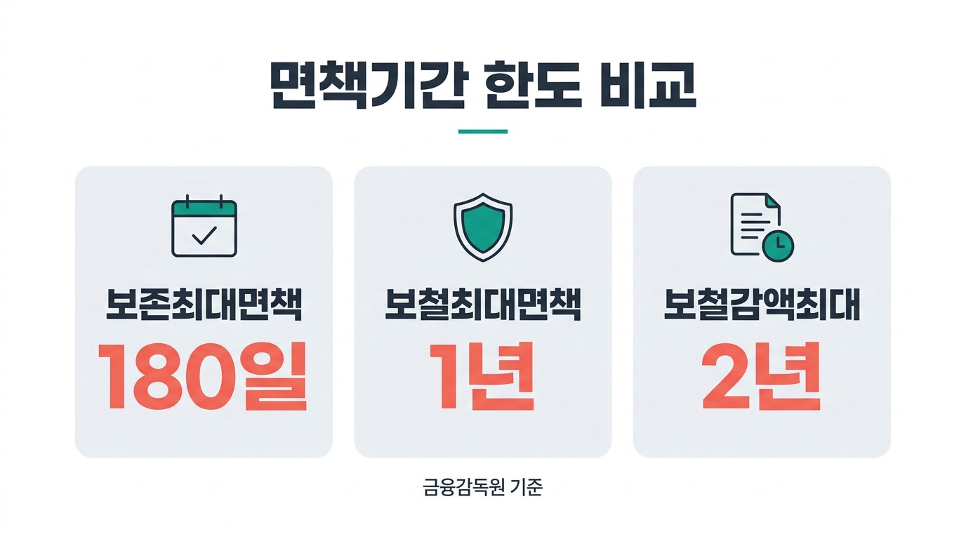치아보험 비교 면책기간 한도 비교