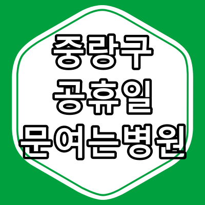 서울시 중랑구 공휴일 진료 하는 병원과 진료 시간