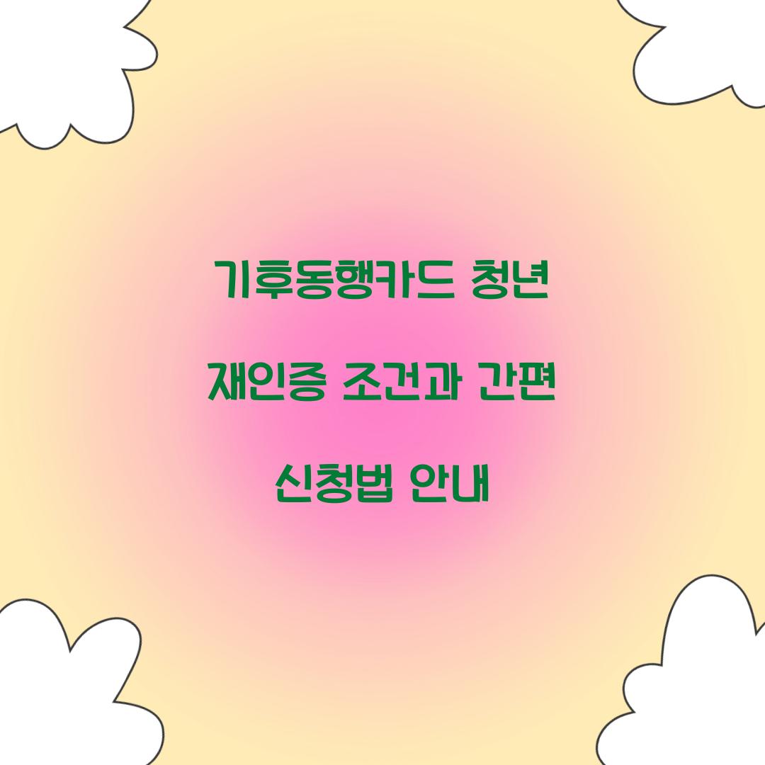 기후동행카드 청년 재인증