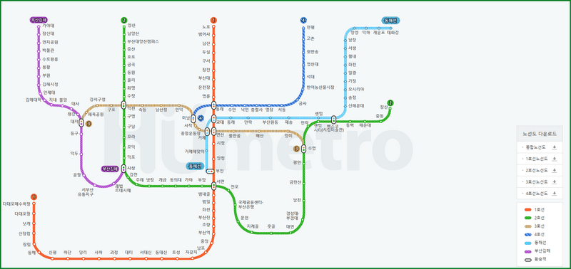 부산 지하철 1호선 노선도