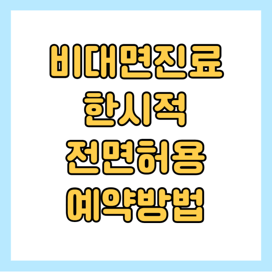 비대면진료-한시적-전면허용-앱-예약방법-병원목록
