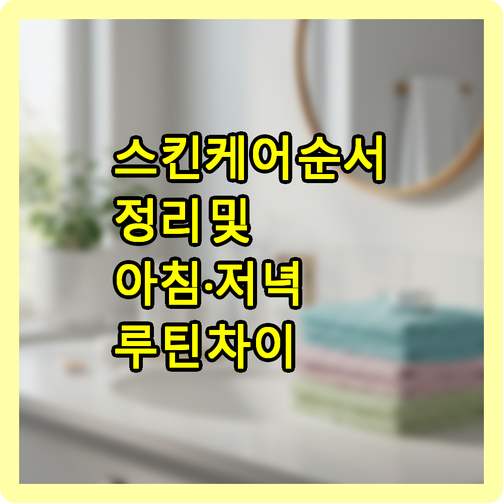 스킨케어 순서 정리 및 아침&middot;저녁 루틴 차이