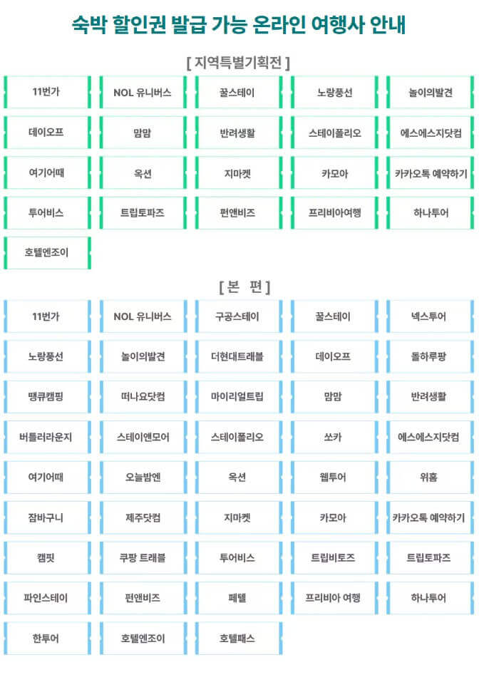 숙박할인권발급-가능온라인-여행사